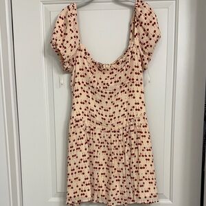 Reformation Davonne Red Cherry Patterned Mini Dress